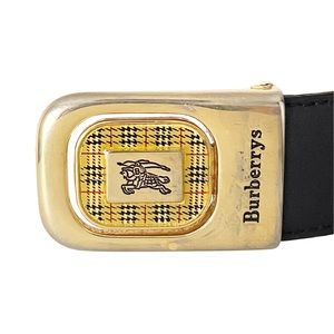 Burberry gold tone nova check knight buckle vintage unisex